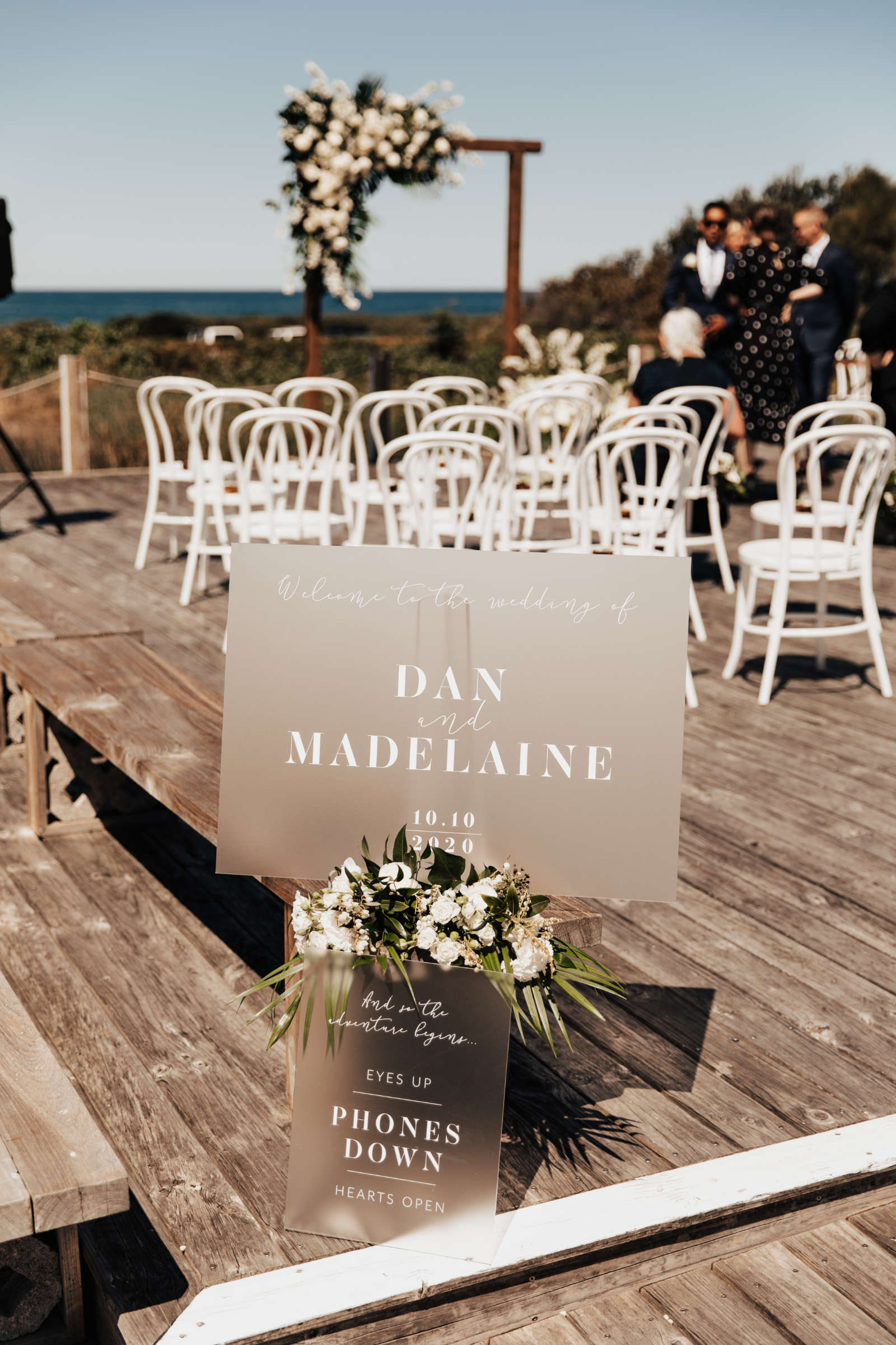 Luxe coastal wedding for Maddi and Dan at Caves Coastal Bar & Bungalows near Newcastle, NSW. Images by Tatiana Rose Photography.