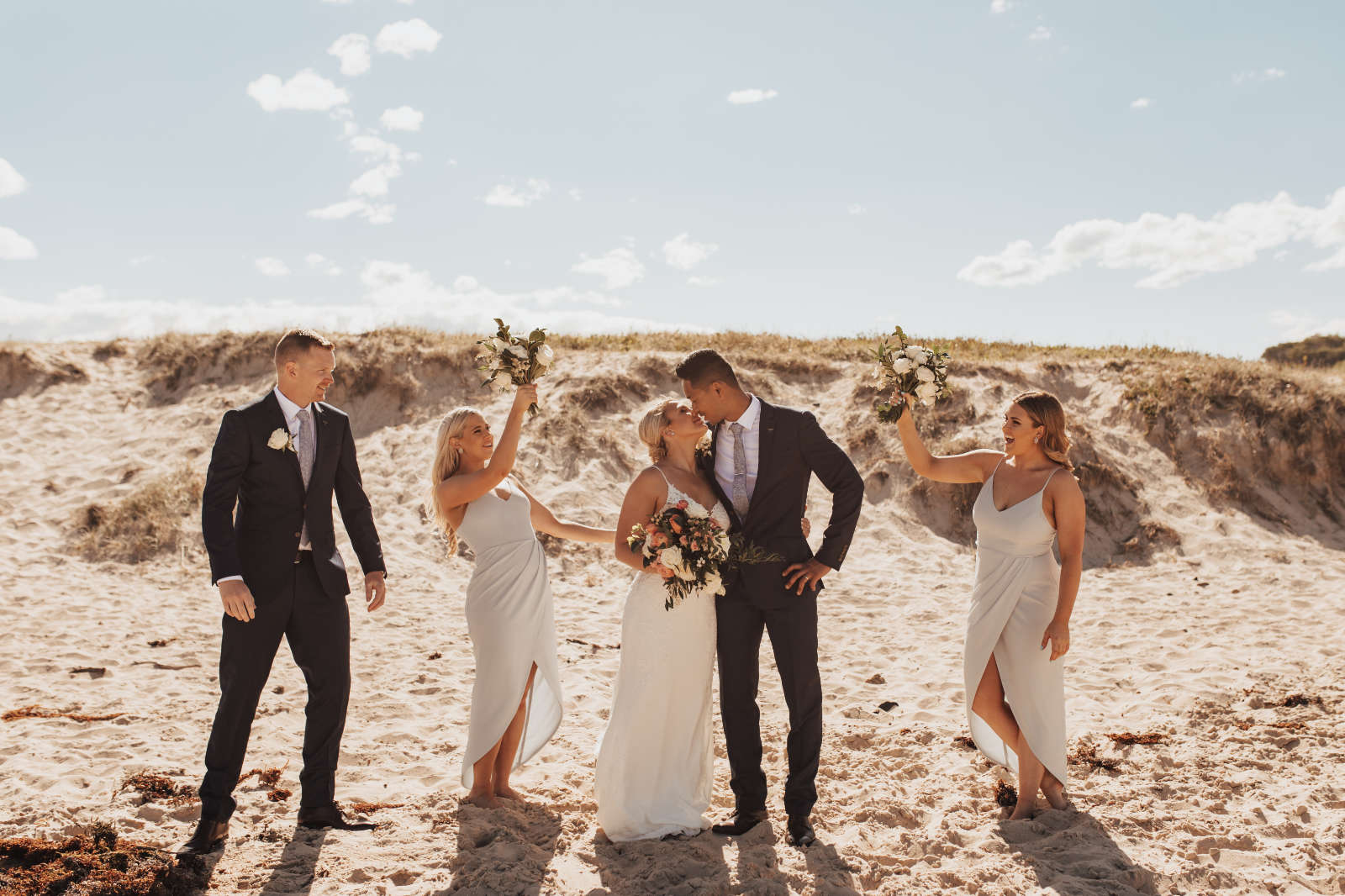 Luxe coastal wedding for Maddi and Dan at Caves Coastal Bar & Bungalows near Newcastle, NSW. Images by Tatiana Rose Photography.