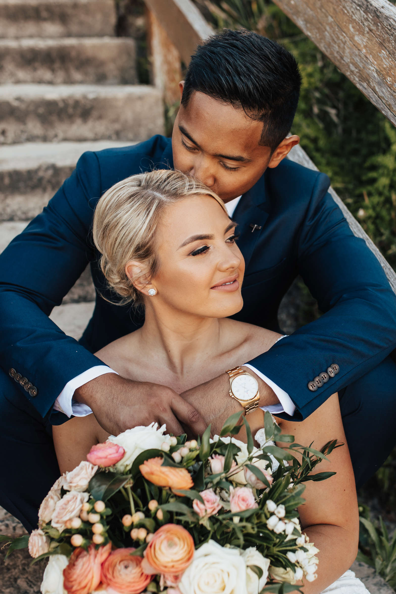 Luxe coastal wedding for Maddi and Dan at Caves Coastal Bar & Bungalows near Newcastle, NSW. Images by Tatiana Rose Photography.