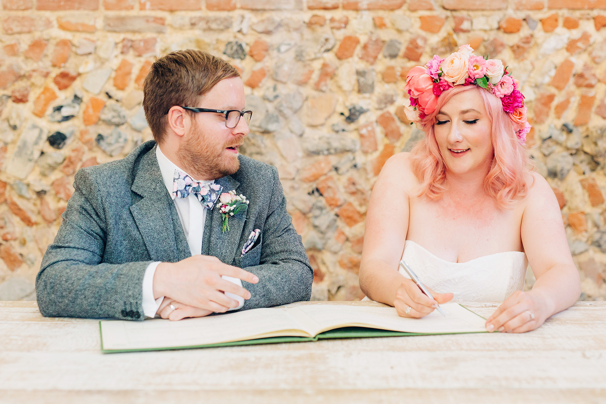 Tabby Carl Barn Rainbow Wedding Kirsten Mavric Photography 014