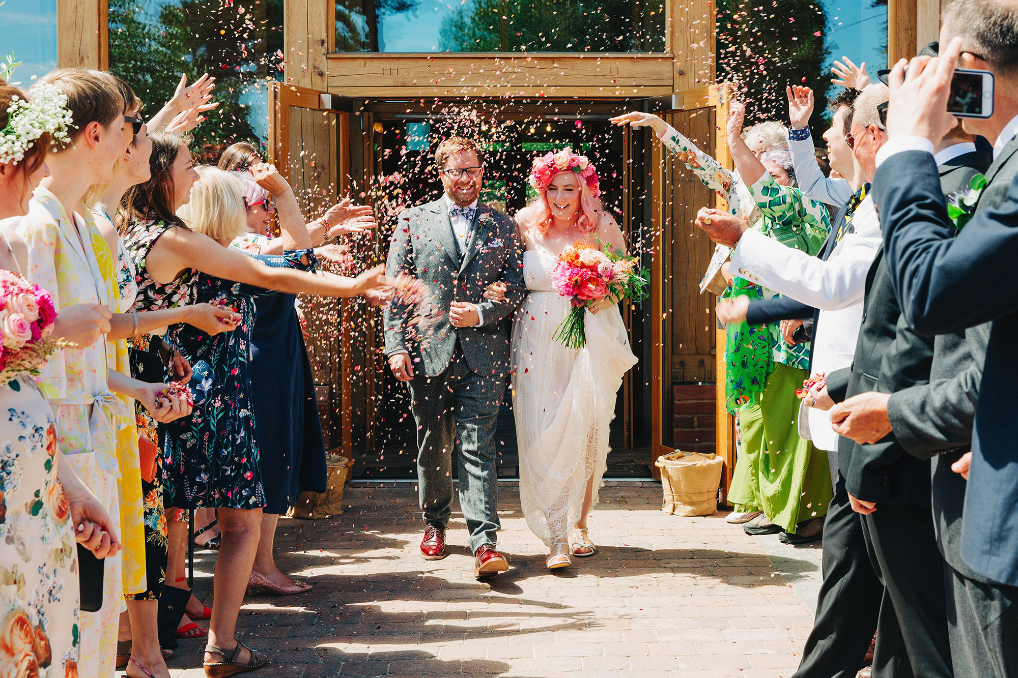 Tabby Carl Barn Rainbow Wedding Kirsten Mavric Photography 015