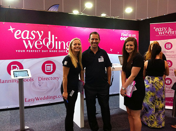 If you've every contacted Easy Weddings, you've probably spoken with Victoria (left) or Carly (right), or even our head honcho, Matt (centre). (The Melbourne Bridal and Honeymoon Expo) 