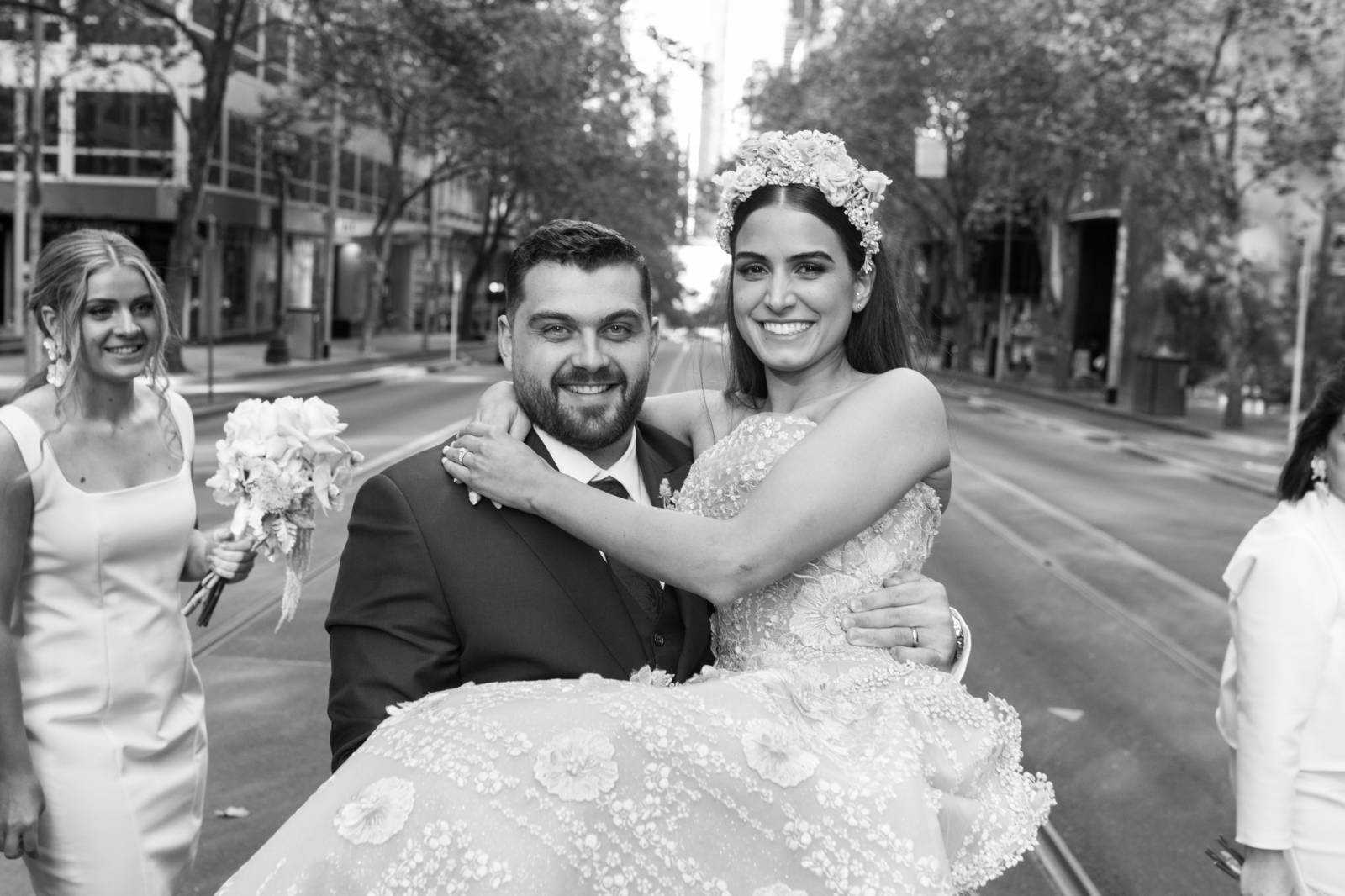 Heritage style at Rebekah and Matthew at their State Library Victoria wedding. Photos by Dan Soderstrom.