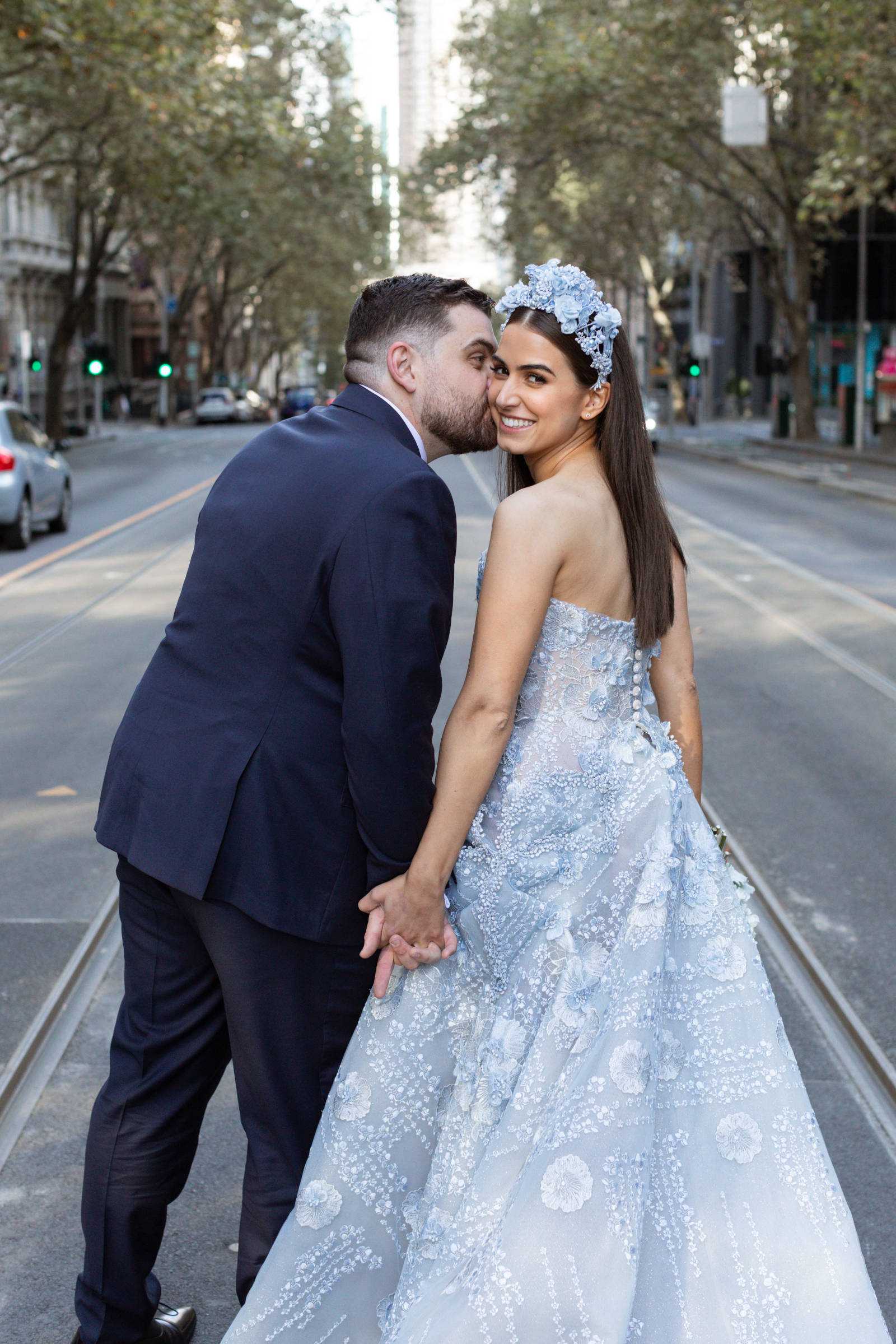 Heritage style at Rebekah and Matthew at their State Library Victoria wedding. Photos by Dan Soderstrom.