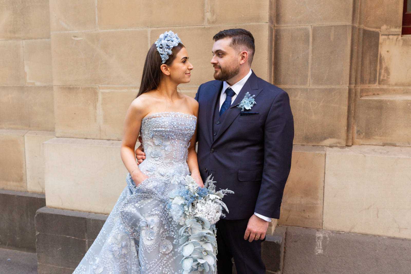 Heritage style at Rebekah and Matthew at their State Library Victoria wedding. Photos by Dan Soderstrom.