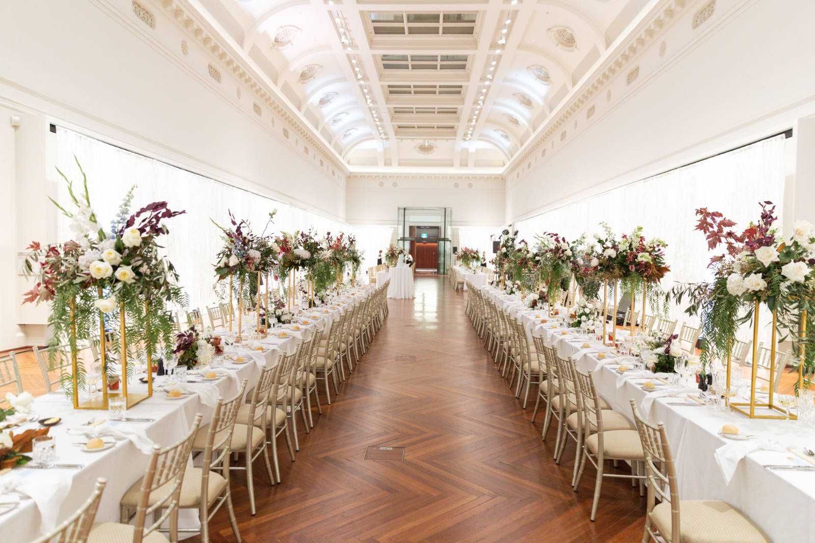 Heritage style at Rebekah and Matthew at their State Library Victoria wedding. Photos by Dan Soderstrom.