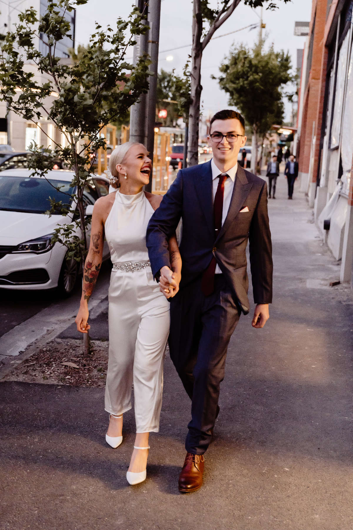 Carlton Gardens wedding ceremony and Harlow Bar reception for Olivia and Parris in Melbourne. Photographed by Bec Conroy Photography.