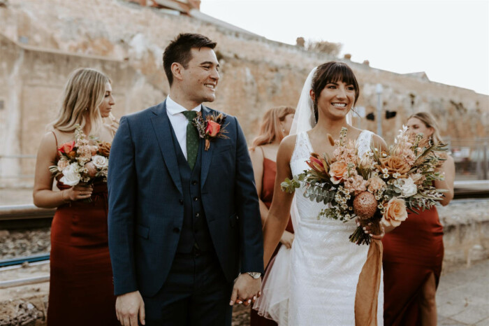 Romantic industrial Guildhall wedding in Fremantle for Cherie and Sharif. Photos by Locksmith Photography.