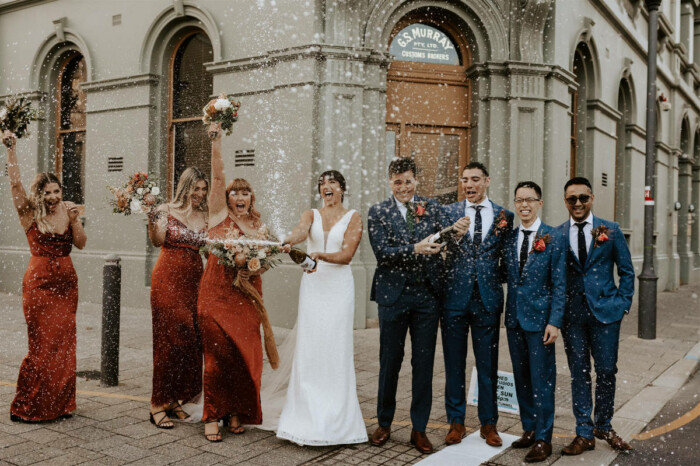 Romantic industrial Guildhall wedding in Fremantle for Cherie and Sharif. Photos by Locksmith Photography.