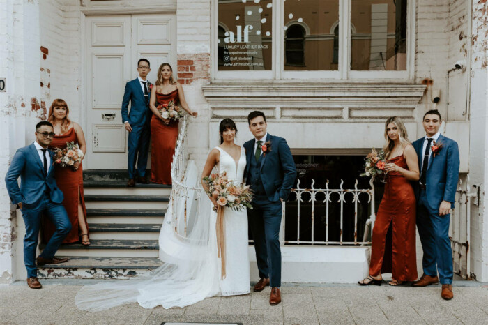 Romantic industrial Guildhall wedding in Fremantle for Cherie and Sharif. Photos by Locksmith Photography.