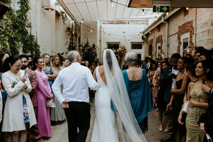 Romantic industrial Guildhall wedding in Fremantle for Cherie and Sharif. Photos by Locksmith Photography.