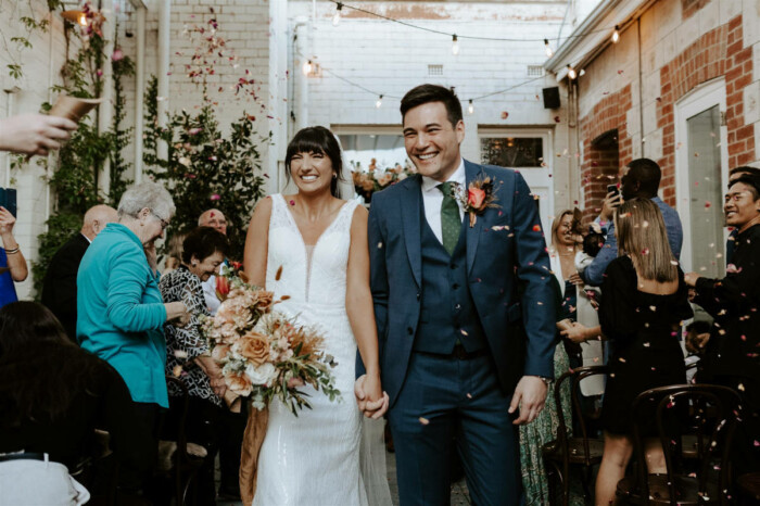 Romantic industrial Guildhall wedding in Fremantle for Cherie and Sharif. Photos by Locksmith Photography.