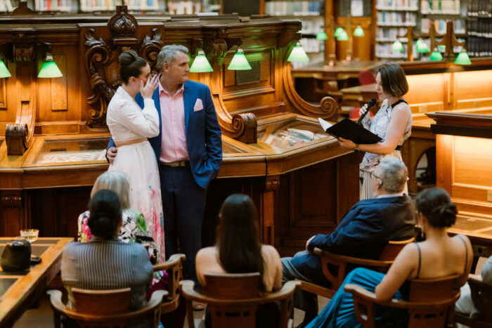 Intimate State Library Victoria wedding for Colleen and Grant by Showtime Events. Photos by Theodore & Co.