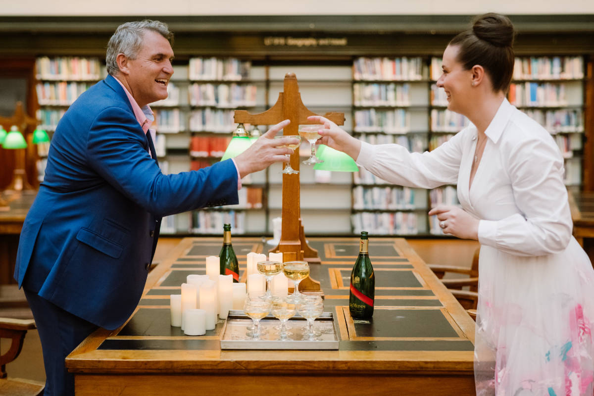 Intimate State Library Victoria wedding for Colleen and Grant by Showtime Events. Photos by Theodore & Co.