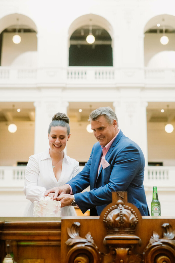 Intimate State Library Victoria wedding for Colleen and Grant by Showtime Events. Photos by Theodore & Co.