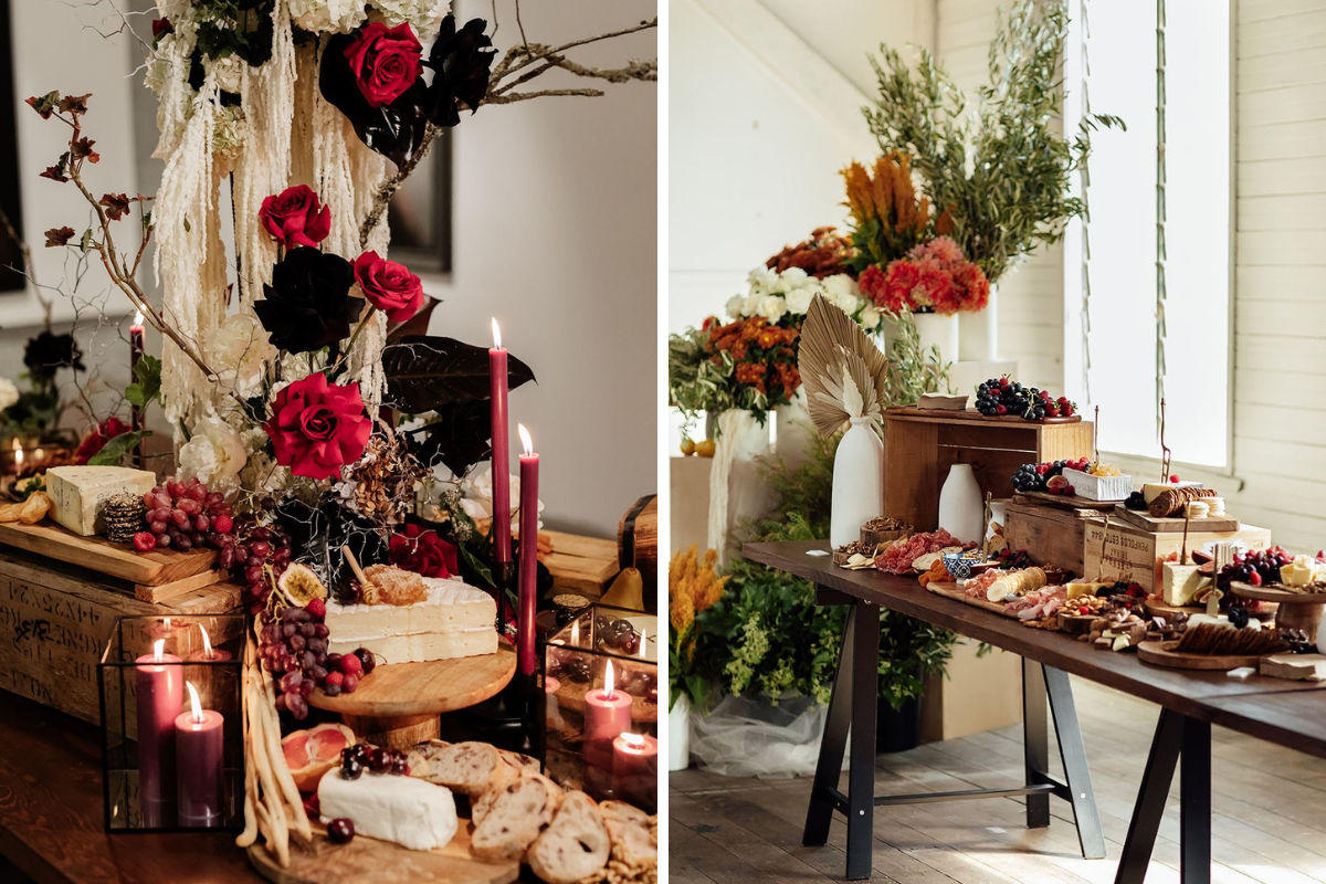 Non-traditional wedding ideas grazing tables