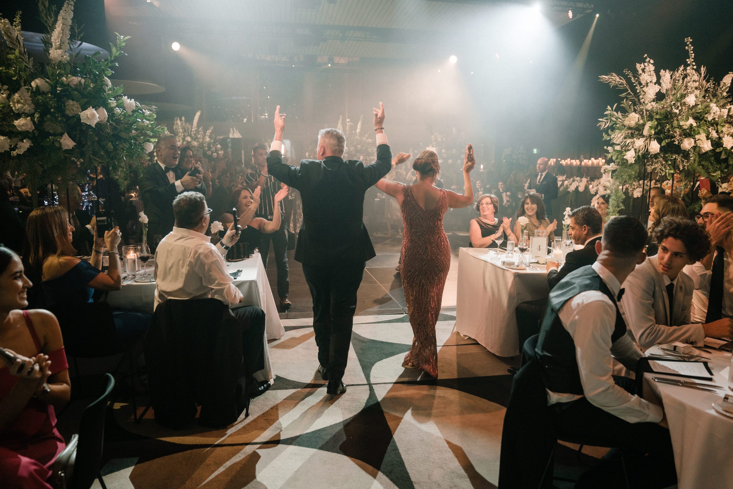 Couple entering reception