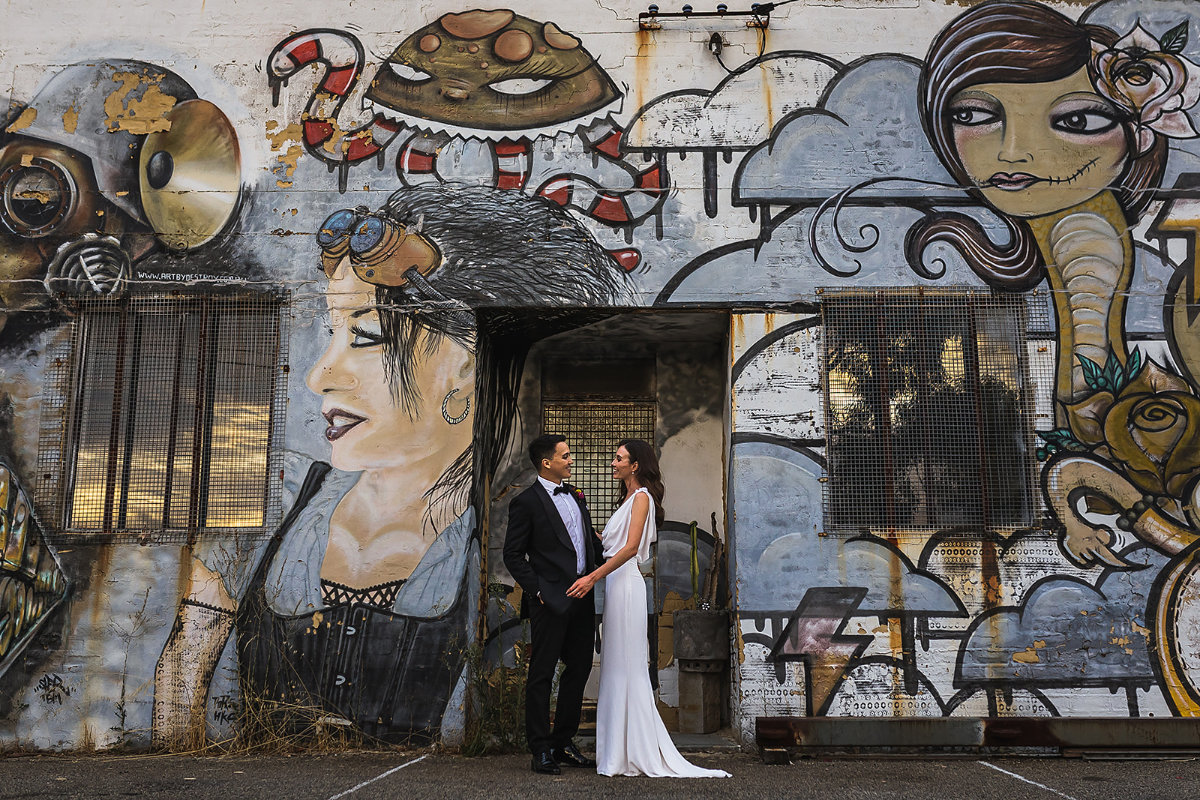 Assembly Yard wedding for Emily and Dann. Photographed by Christopher Millen.