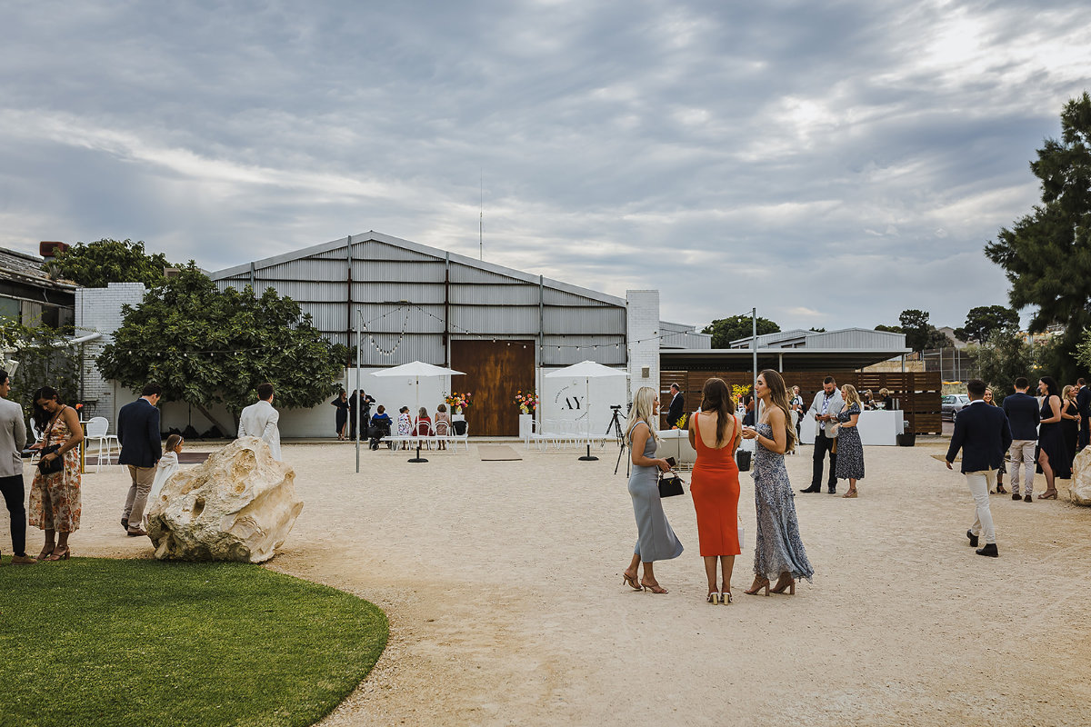 Assembly Yard wedding for Emily and Dann. Photographed by Christopher Millen.