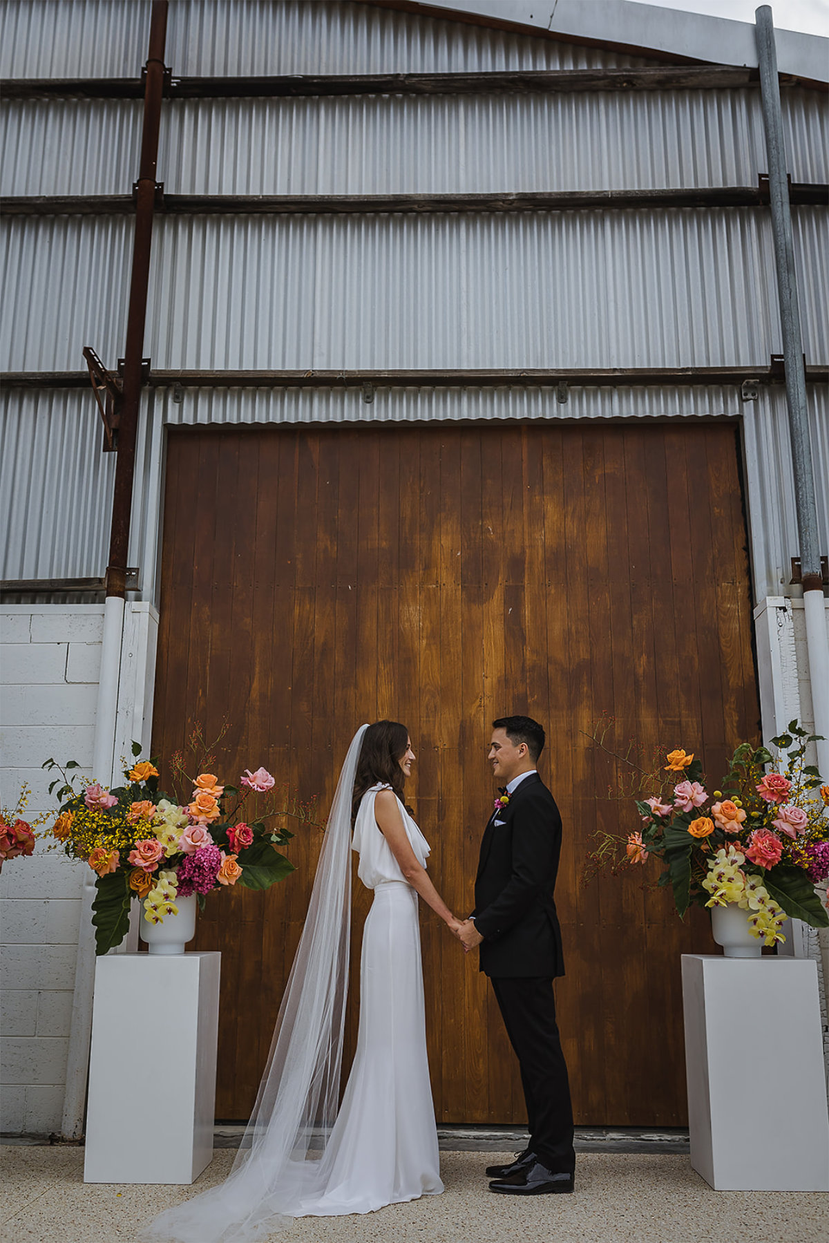 Assembly Yard wedding for Emily and Dann. Photographed by Christopher Millen.