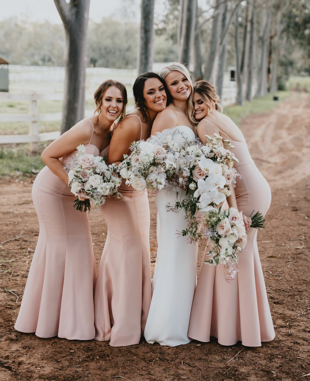 Blush pink bridesmaid dress inspiration