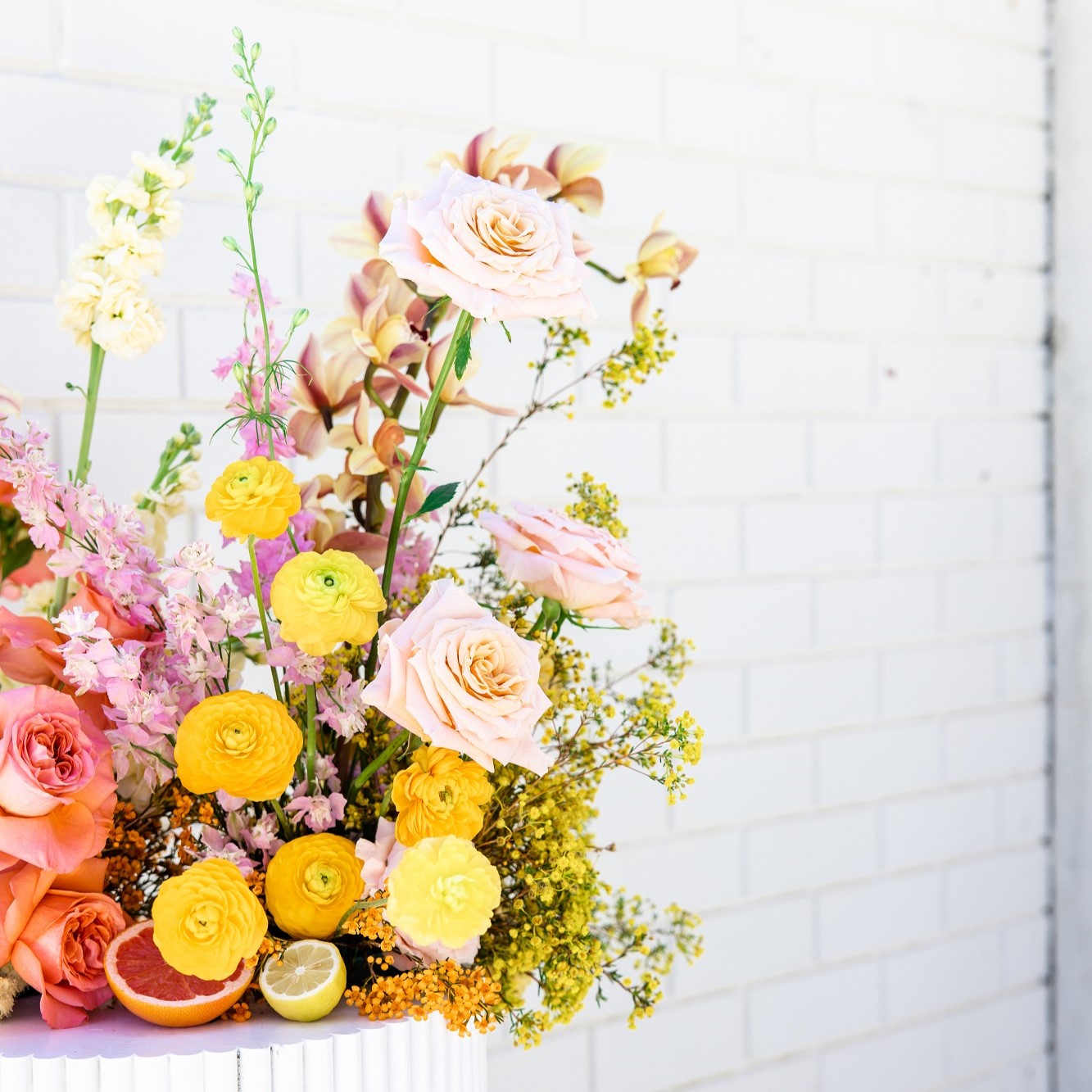 Wedding styling trends to watch in 2023, bright citrus wedding styling