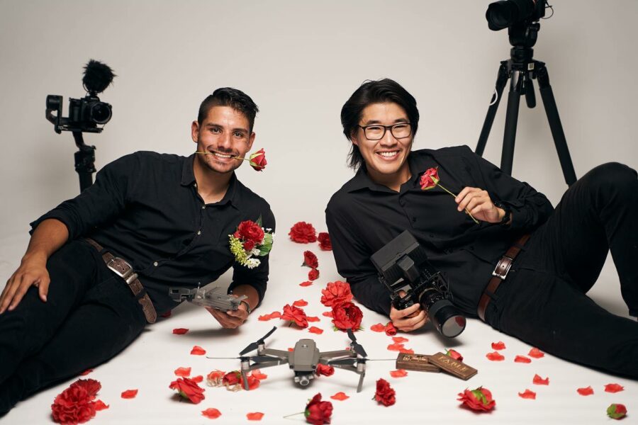 Founders of Fable Wedding Films Jonty and Sherman pose for a pic to wish their couples a happy Valentine's Day