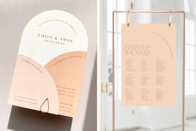 Peach fuzz stationery by paper and ink studios
