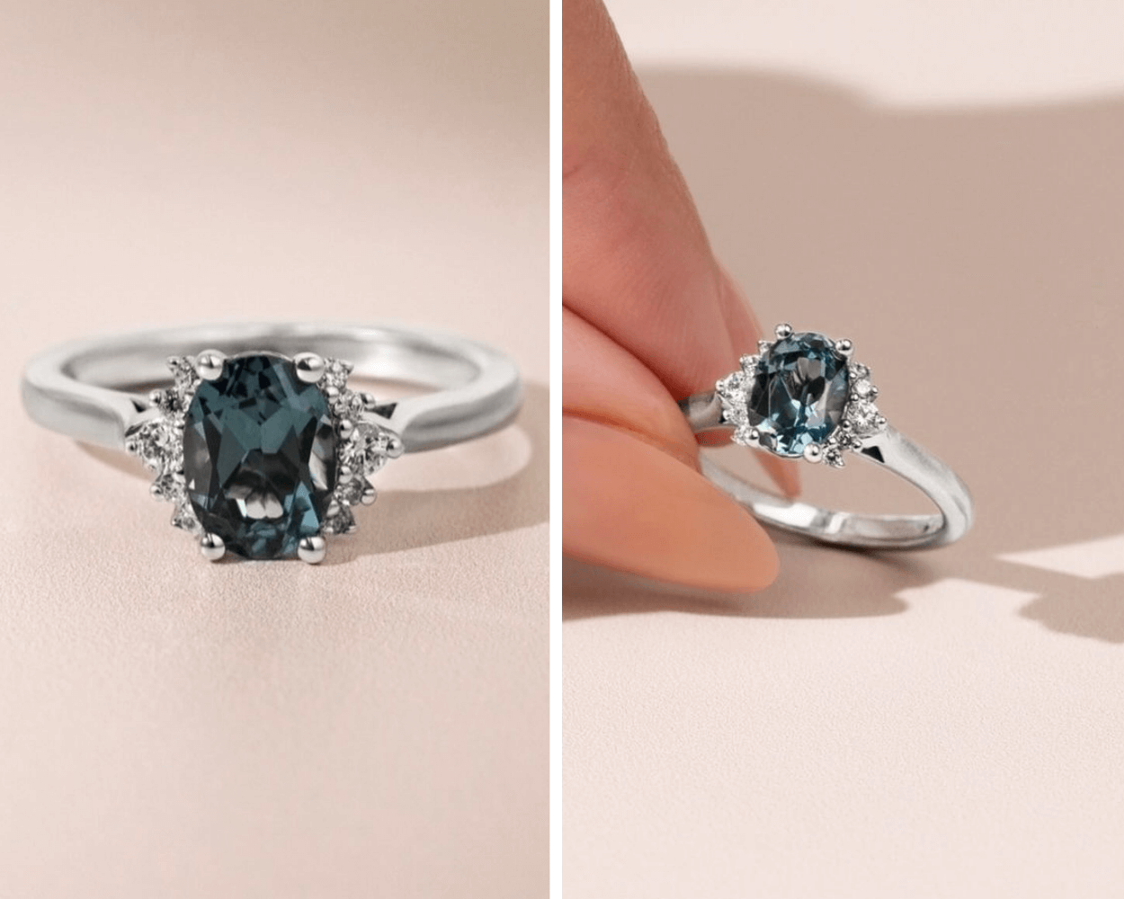 coloured stone engagement rings