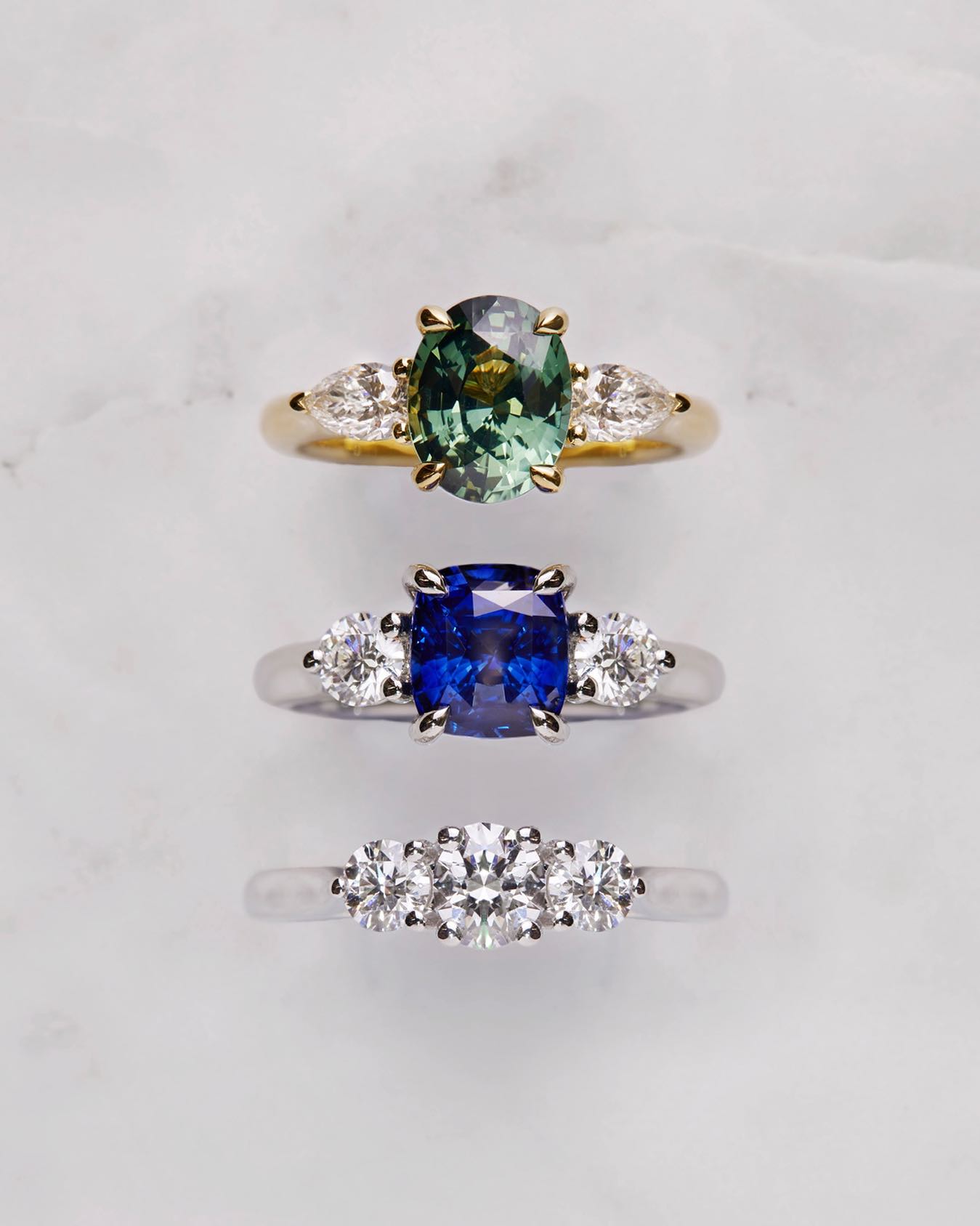 coloured engagement rings